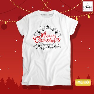 ♣♬❈เสื้อยืดคริสต์มาส เสื้อคริสต์มาส Christmas &amp; Happy new year (MC110)เสื้อยืดผู้หญิง