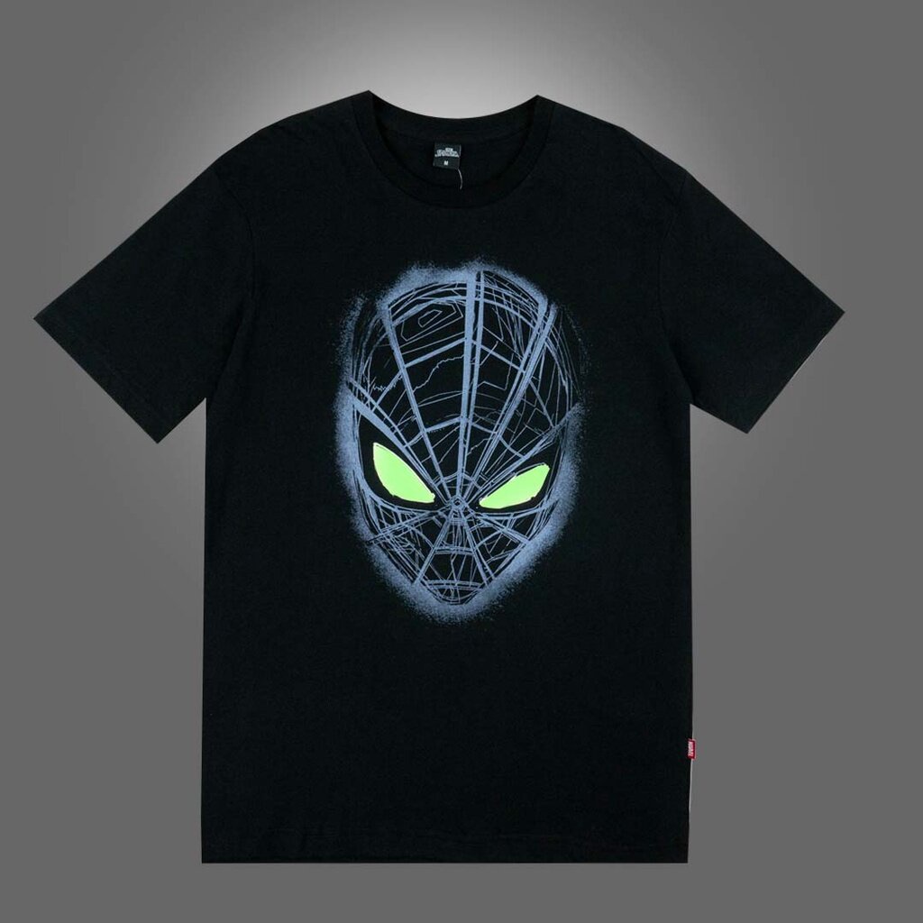 cool69-เสื้อ-ผู้ชาย-สไตล์-เกาหลี-เสื้อผู้ชายเท่ๆ-marvel-men-spider-man-ghost-glow-in-the-dark-t-shirt-เสื้อยืดผู้ชายลา