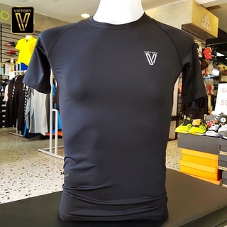 VICTORY เสื้อรัดกล้ามเนื้อ แขนสั้น สีดำ รหัส V099 พร้อมส่ง