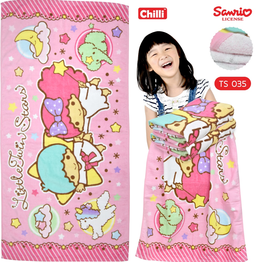 ของแท้-100-sanrio-towel-ผ้าเช็ดตัว-ผ้าขนหนู-twin-star-towel-ts-035-ขนาด-24x48-นิ้ว