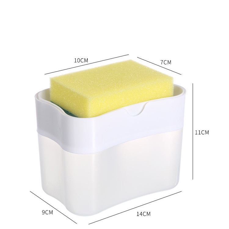 กล่องปั๊มน้ำยาล้างจาน-2in1-มี-4-สี-กล่องกดน้ำยาล้างจาน-ใส่น้ํายาล้างจาน-วางฟองน้ำ-น้ำยาล้างจาน