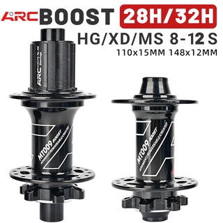 Arc ฮับจักรยานเสือภูเขา MT009 Boost 28/32 รู 110x15 มม. 148x12 มม. 6 ขา HG XD MS Micro Spline 6 Pawls Hub 32 หลุม Hubs 32 รู