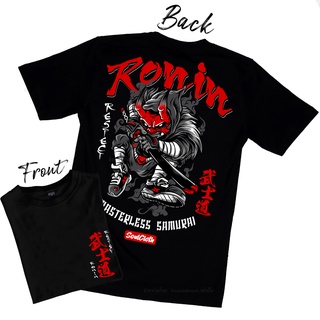 Clothing ลาย RONIN  สีดำ ขนาด เสื้อยืดแขนสั้นลำลองสำหรับบุรุษและสตรีขนาดใหญ่S-5XL