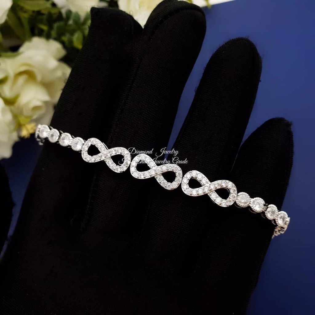 infinity-diamond-bracelet-สร้อยข้อมืออินฟินิตี้-เพชร-premium-cz-งานฝังเพชรทั้งเส้น-งานเหมือนเพชรแท้มากๆค่ะ-เพชรคัด-ขาวใส