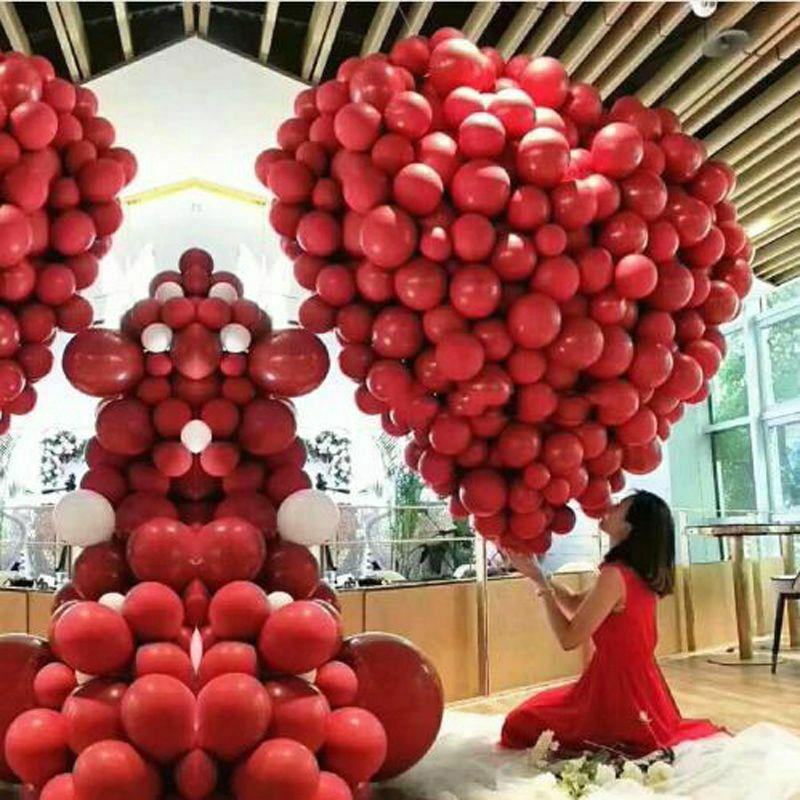 บอลลูน สีทับทิม 10 นิ้ว ตกแต่งวันเกิด งานแต่งงาน วันวาเลนไทน์ ห้อง จัดงาน 50 ชิ้น