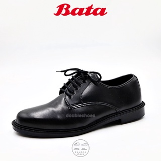 Bata(บาจา) รองเท้าหนังนักเรียน  คัทชูทางการ แบบผูกเชือก สีดำ 821-6782 ไซส์ 2-12