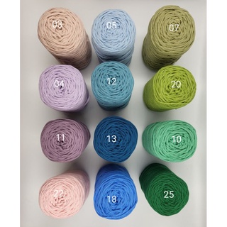 Cool Tone Macrame Cord yarn 3 mm. ไหมเชือกเกาหลี 3 มิล ไหมเชือกสาน ไหม cotton 100% 200 g. 150m. ไหมนิ่มไหมเชือกฟอกเกาหลี