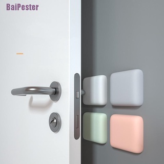 Baipester- + มือจับประตู ซิลิโคน ทรงกลม ทรงสี่เหลี่ยม กันชนผนัง แบบเงียบ