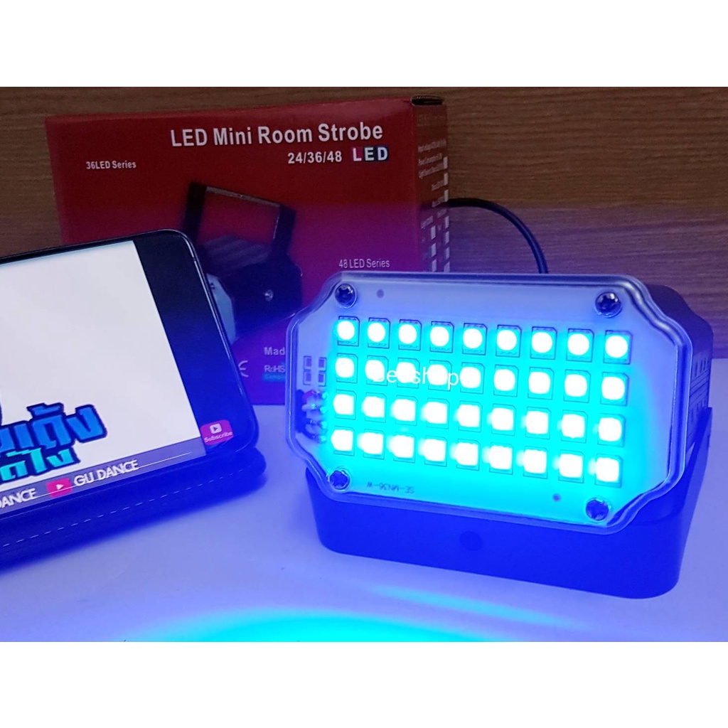 ไฟดิสโก้-led-mini-room-strobe-ขนาด-12w-36-rgb-led-sound-activate-ให้แสงสีเปลี่ยนสีได้ตามเสียงเพลง-ปรับความเร็วได้สูงต่ำไ