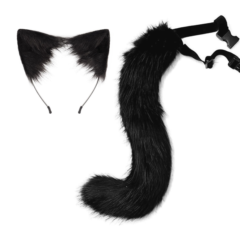 jk-beast-ear-ear-tail-set-halloween-party-น่ารัก-fox-tail-plush-cable-beast-hoop-hoop-cos-cos