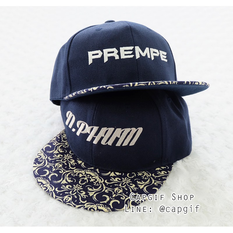 หมวกฮิปฮอปปักชื่อ-snapback-ปักข้อความ-ด้านหลังหมวกปรับเลื่อนได้