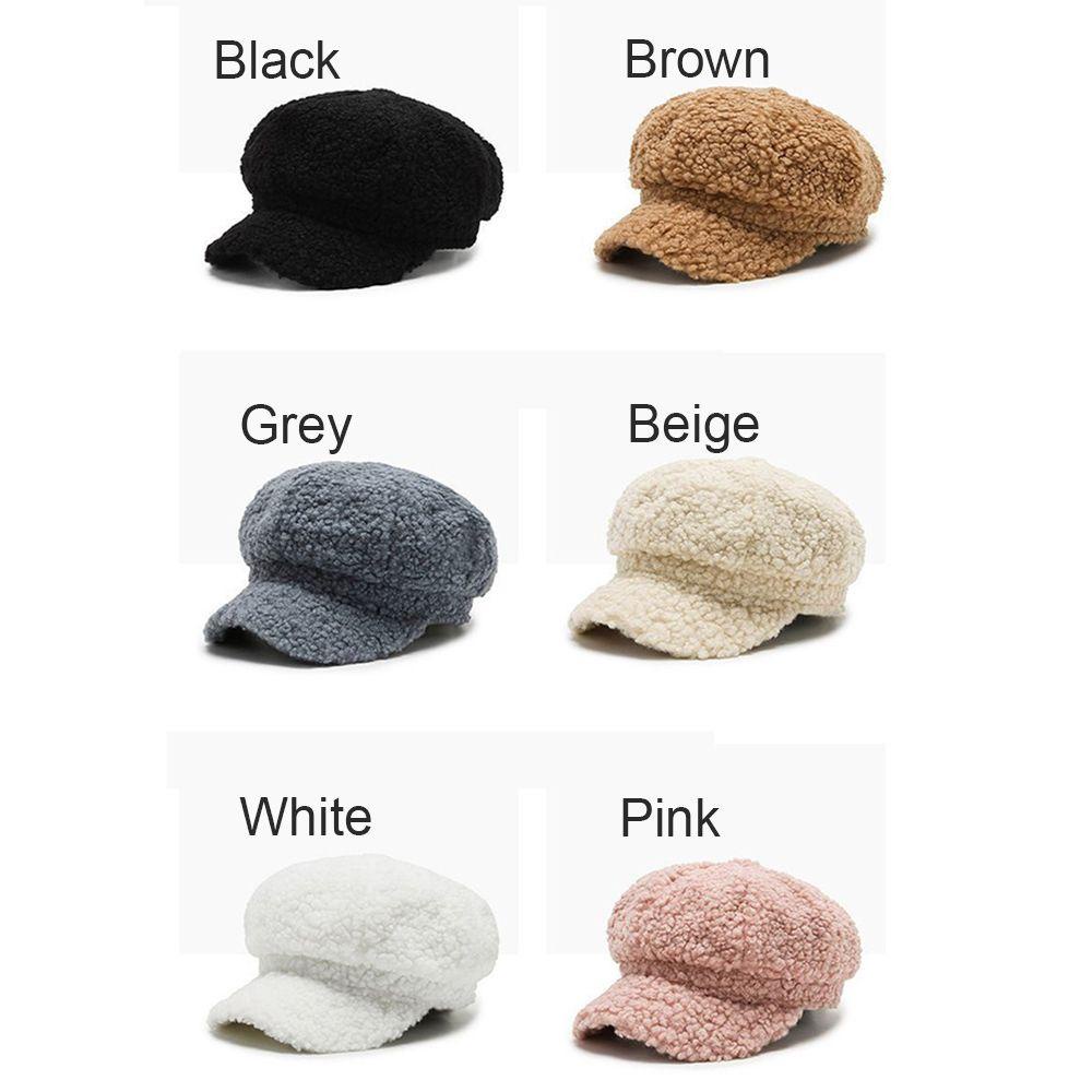 emilee-หมวกแปดเหลี่ยม-ผ้าขนแกะ-แคชเมียร์-ยืดหยุ่น-สีพื้น-แฟชั่นน่ารัก