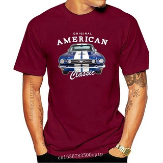 T-shirt  ขายดี Mustang American Muscle Car S-5x กางเกงลําลอง ทรงหลวม สําหรับผู้ชายS-5XL