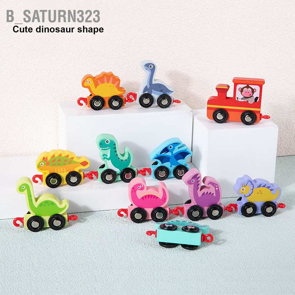 b-saturn323-ชุดรถไฟไม้สำหรับเด็ก-อาคารอาคารสีสันสดใส-รถรูปไดโนเสาร์-ของเล่นการศึกษา