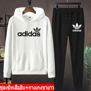 BK414-LONG+AA249 แฟชั่นกันหนาว เสื้อกันหนาวมีหมวก+กางเกงวอร์ม  ชุดเสื้อผ้าหน้าหนาว ชุดเซ็ทเสื้อฮุ้ต