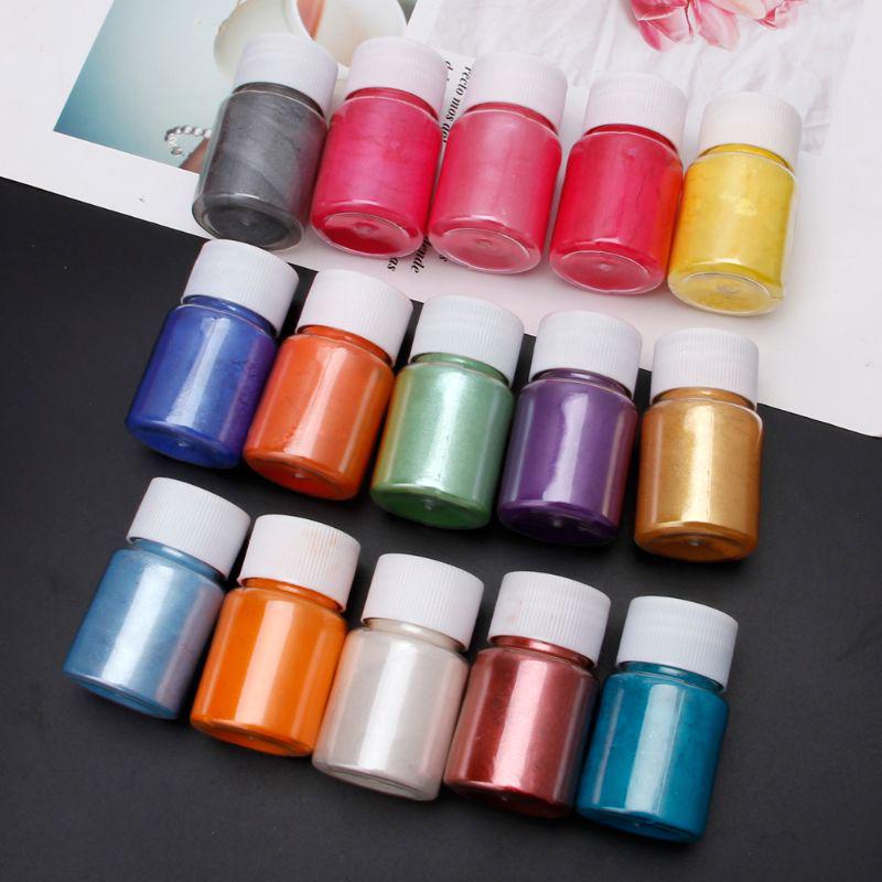 ✿ AUTU 15 Colors Mica Powder Jelwelry DIY Epoxy Resin Dye Pearl Pigment Natural Mica Mineral Powder