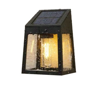 เกรดAAA***Solar wall lamp ติดผนังHC13ไฟเหลืองโซล่า Wall รุ่นใหม่ล่าสุด!! เปลี่ยนหลอดได้ ใช้งานได้ทั