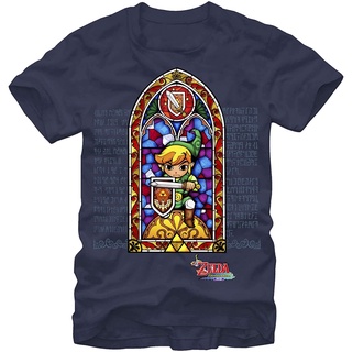 【🔥🔥】100%cotton เสื้อยืดผู้ชาย Nintendo Mens Zelda Stained Glass Protector T-Shirt men เสื้อ ยืด ผู้ชาย คอกลม โอเวอร์