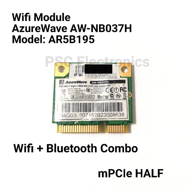 โมดูล Wifi AzureWave AW-NB037H AR5B195 mPCIe Half | Shopee Thailand