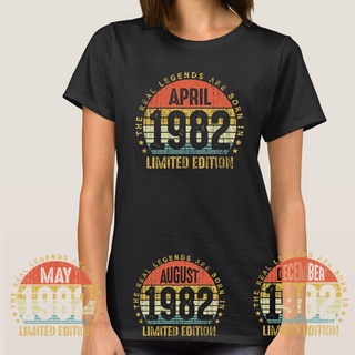 [100% Cotton] เสื้อยืด ลาย Born In March 1982 มกราคม 1982 สําหรับผู้หญิง