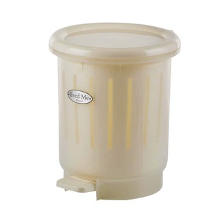 ถังขยะพลาสติก ทรงกลม รุ่น PN69500014 ขนาด 29x18.6x15.5 ซม. 17 ลิตร สีขาว ถังขยะเหยียบมีฝาเปิด ถังขยะภายในบ้าน