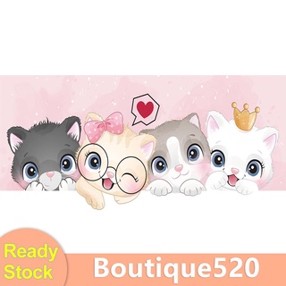 Bou【Stock】ชุดปักครอสติชพิมพ์ลายแมว Diy สําหรับตกแต่งบ้าน 11CT