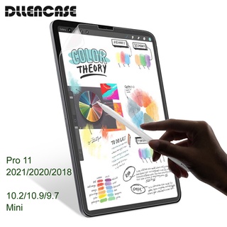 Dllencase กระดาษเช่นหน้าจอป้องกันฟิล์ม Matte PET ภาพวาดเขียนสำหรับ Compatible For iPad 2018 9.7 Air 2 3 4 10.5 2020 Pro 11 10.2 7th Gen Mini 4 5 6 A017