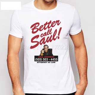 เสื้อยืดผ้าฝ้ายพิมพ์ลายขายดี เสื้อยืดแขนสั้น พิมพ์ลายตัวอักษร BETTER CALL Saul BREAKING BAD แฟชั่นสําหรับผู้ชาย