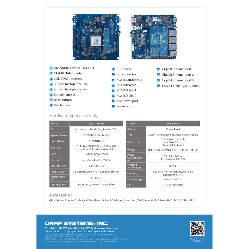 qnap-qboat-sunny-2-bay-m-2-ssd-iot-mini-server-อุปกรณ์จัดเก็บข้อมูลบนเครือข่าย-ประกันศูนย์-2-ปี