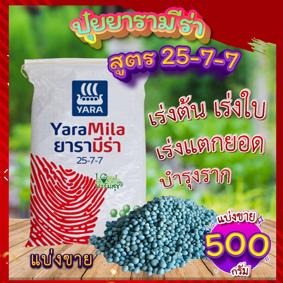 ปุ๋ยยารามีร่า-500กรัม-สูตร-25-7-7-ปุ๋ยเร่งต้น-ปุ๋ยเร่งใบ-เร่งเขียว-เร่งการแตกยอด-รากเเข็งเเรง-เร่งการเจริญเติบโตของพืช