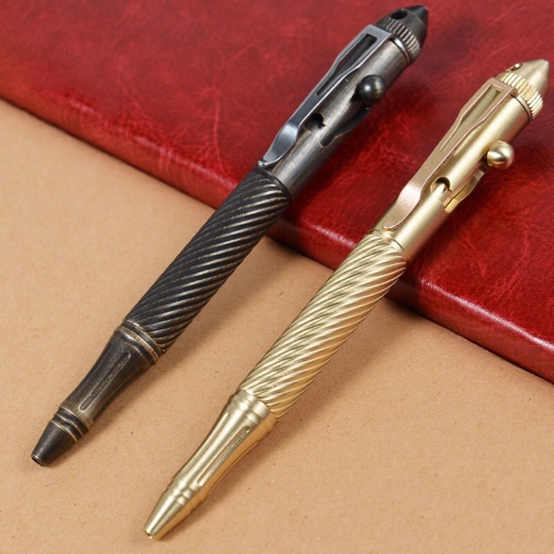 cnedc-metal-p92-ballpoint-pen-vintage-aggravated-brass-pen-bolt-copper-pen-outdoor-tactical-pen