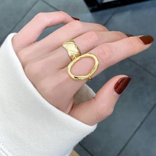 ภาพหน้าปกสินค้าแหวนแฟชั่น INS Popular ทองแดงชุบเงิน ขนาดสามารถปรับได้ Irregular Rings Simple Fashion Ring Jewellery ซึ่งคุณอาจชอบสินค้านี้