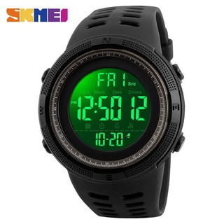 สินค้า SKMEI นาฬิกาข้อมือดิจิทัล LED กันน้ำ 50 เมตร สามารถตั้งนาฬิกาปลุก ดูปฏิทิน และจับเวลาถอยหลังได้ สำหรับผู้ชาย