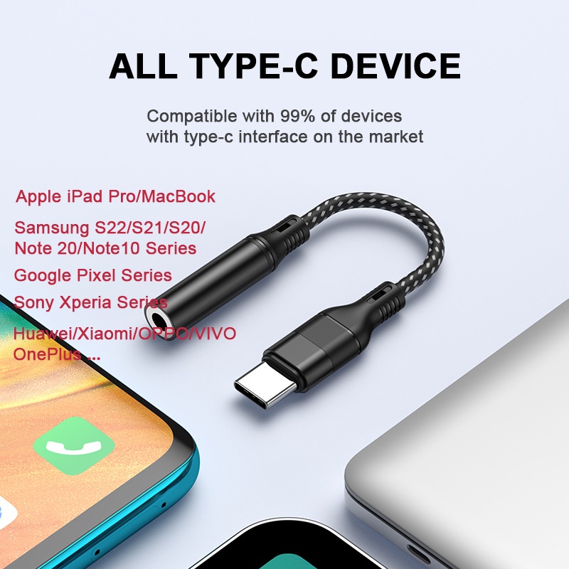 ภาพสินค้าอะแดปเตอร์แปลงแจ็ค Usb Type C เป็น 3.5 มม. DAC Type-C 3.5 มม. สําหรับ iPad Pro Samsung S22 Note 20 AUX จากร้าน bianfeng.th บน Shopee ภาพที่ 3