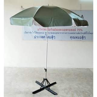 สินค้า ร่มชายหาด ร่มสระน้ำ ร่มแม่ค้า ขนาด⏀1.9เมตร​ แกนขาวอีบ๊อคซี่ ผ้าใบหนา ทนแดด ทนฝน ผลิตในไทย 40นิ้ว (ไม่รวมขาตั้งร่ม)