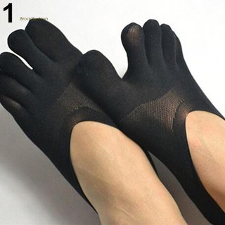สินค้า 1Pair Ultrathin Invisible No Show ถุงเท้าป้องกันการลื่นไถลแยก 5 ชิ้น