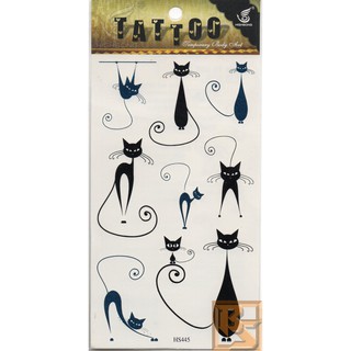 Tattoo ลาย แมว​ แมวดำ Cats แท็ททู สติกเกอร์ HS445