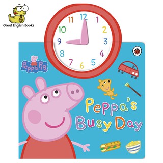 (*ได้coinคืน10%*)  พร้อมส่ง (ลิขสิทธิ์แท้) หนังสือนิทานบอร์ดบุ๊ค Peppa Pig Peppas Busy Day Board book เรียนรู้เรื่องเวลา clock
