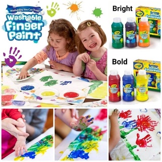 Crayola Washable Finger Paint 3 Color สีละเลงมือ สีน้ำระบายนิ้ว 3pcs. สีน้ำ สีละเลงมือ