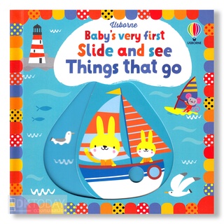 DKTODAY หนังสือ USBORNE BABYS VERY FIRST SLIDE AND SEE :THINGS THAT GO (AGE 6+ MONTHS)