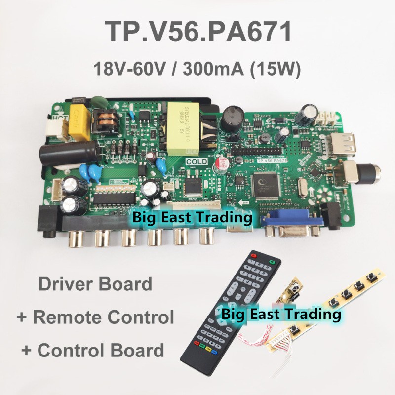 Pa671 Tp.V56 . Pa671 Lcd Tv 3 In1 บอร์ดโมดูลควบคุมไดร์เวอร์