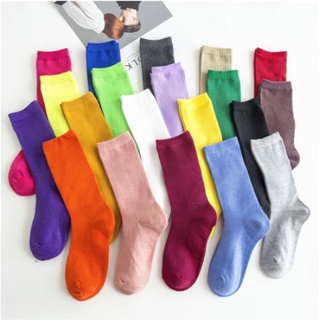 ภาพขนาดย่อของภาพหน้าปกสินค้าsocks in solid color จากร้าน tangbaobao.th บน Shopee