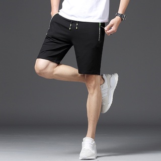 กางเกงขาสั้นผู้ชายฤดูร้อนผ้าฝ้ายกางเกงกีฬาฤดูร้อนสบาย ๆ ถักกางเกงระบายอากาศ