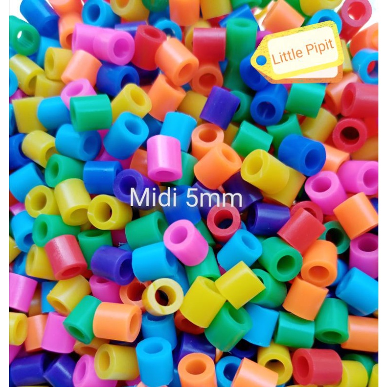 ภาพสินค้าMidi 5mm​ Fuse Beads เม็ดบีท รีดร้อน 5 มิล ลูกปัด Hama Perler Bead จากร้าน amramay บน Shopee ภาพที่ 1