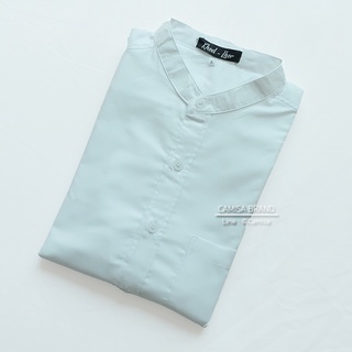 CAMISA BRAND เชิ้ตคอจีน สีขาว(Y57) ผ้าCotton เสื้อทำงาน เสื้อใส่เที่ยว ขาว