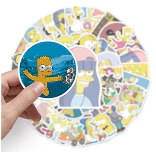 ✨พร้อมส่ง✨The Simpsons 50 แผ่น  พีวีซี กันน้ำ สติ๊กเกอร์ Simpson USA CARTOON Sticker เดอะซิมป์สันส์