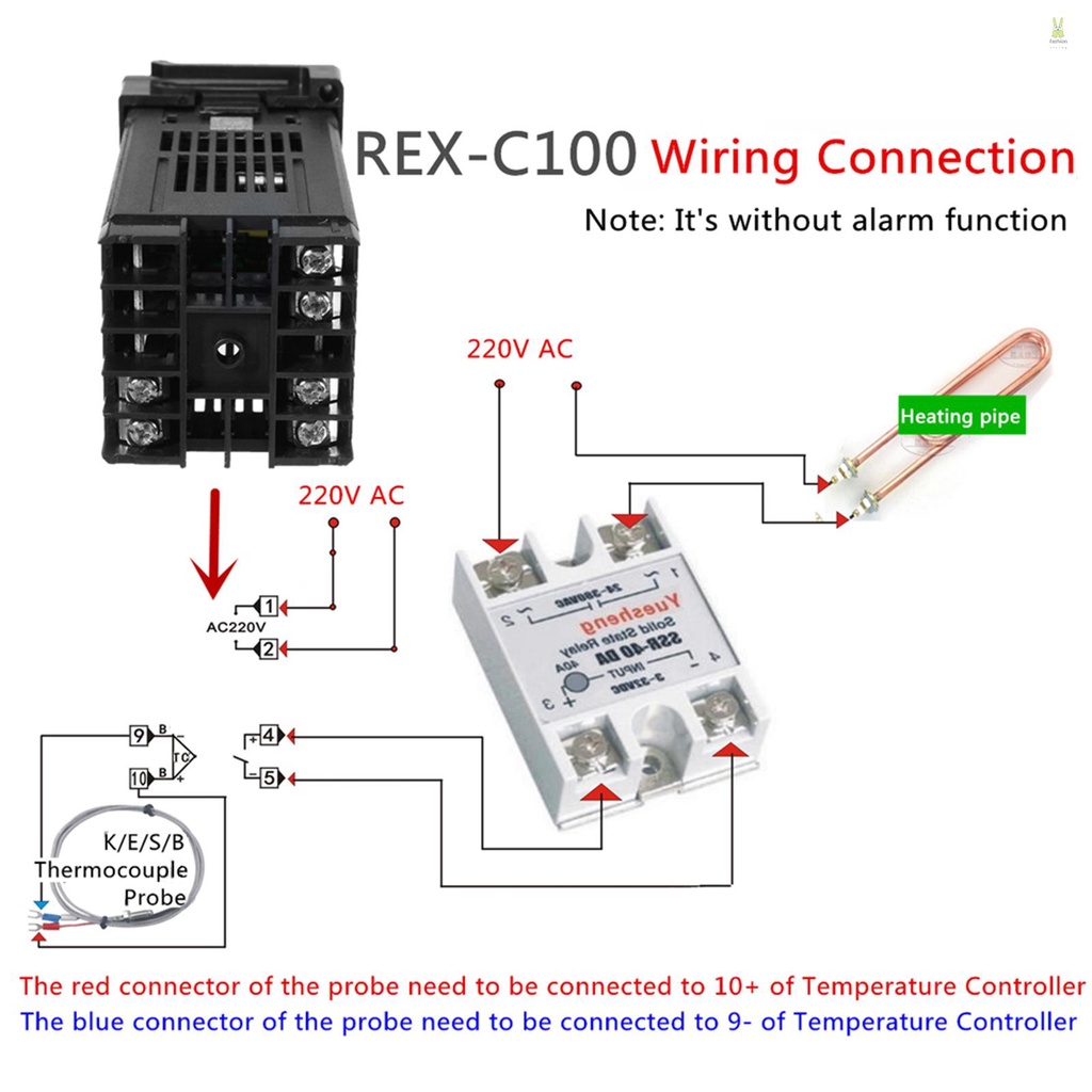 flt-ชุดควบคุมอุณหภูมิดิจิทัล-lcd-pid-rex-c100-k-เทอร์โมคัปเปิล-max-40a-ssr