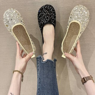 ภาพขนาดย่อของภาพหน้าปกสินค้ารองเท้าคัชชูหุ้มส้น รองเท้าลำลองสำหรับผู้หญิงตกแต่งด้วย Glitter มี 2 สี HC23 จากร้าน ps1688 บน Shopee ภาพที่ 7
