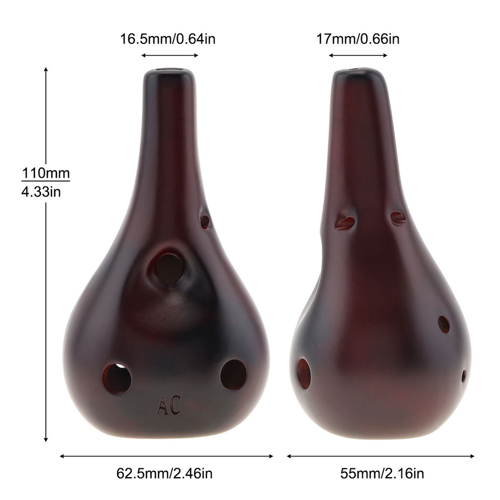 เครื่องดนตรีขลุ่ยเซรามิค-alto-c-tone-ocarina-6-หลุม-พร้อมเชือกแขวน-สีดํา-สําหรับผู้เริ่มต้น