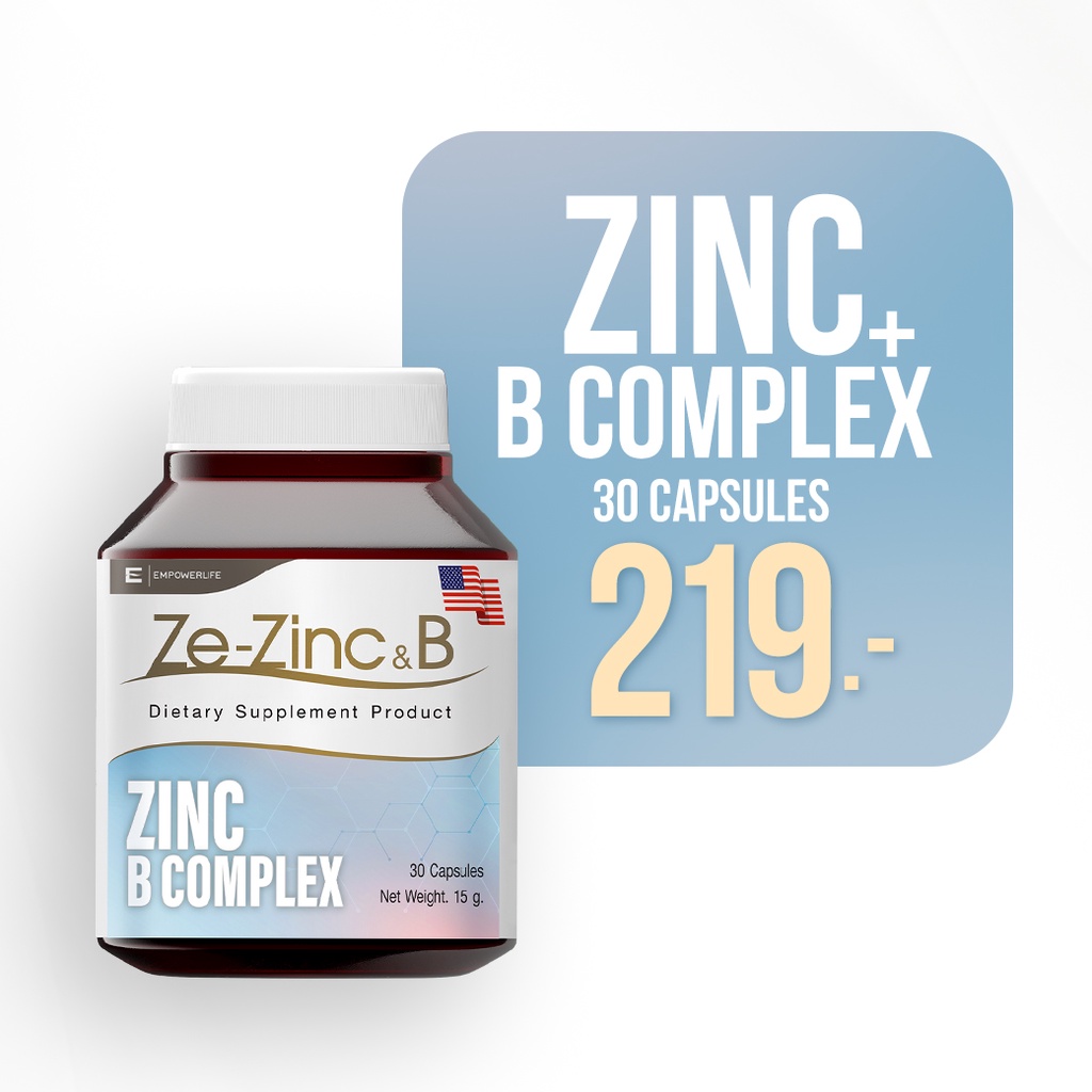 ภาพหน้าปกสินค้าซิงค์ Zinc(สังกะสี) ลดสิว ลดผมร่วง บำรุงเล็บ เพิ่มภูมิคุ้มกัน บำรุงสุขภาพ Ze-Zinc&B Complex